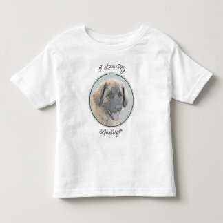 Leonberger Painting - Cute Original Dog Art Toddler T-Shirt