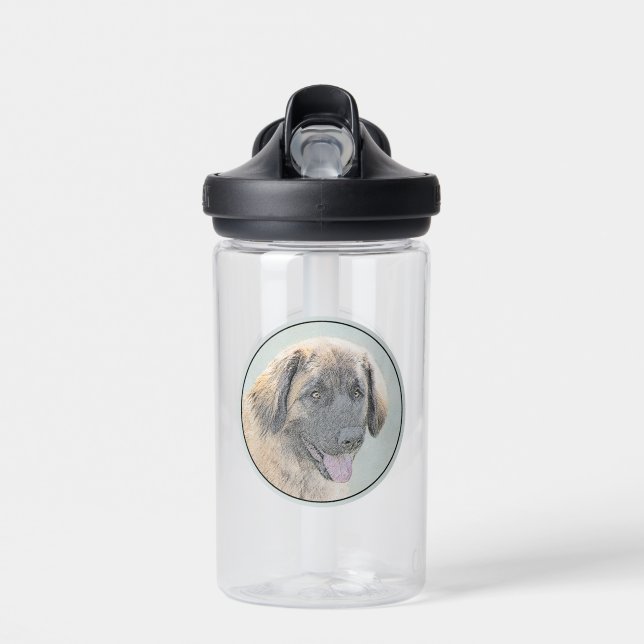 Leonberger Painting - Cute Original Dog Art Water Bottle (Front)