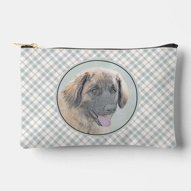 Leonberger Painting Leo Cute Original Pet Dog Art Accessory Pouch (Front)