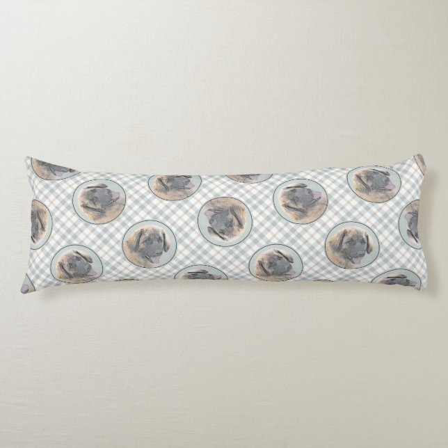 Leonberger Painting Leo Cute Original Pet Dog Art Body Cushion (Front)