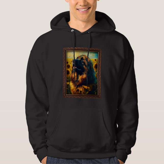 Leonberger Painting Sunflower Flower Mom Women Flo Hoodie (Front)