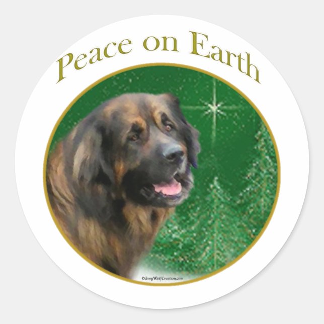 Leonberger Peace Classic Round Sticker (Front)