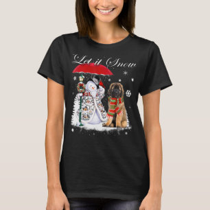Leonberger Santa Dog Christmas Snowman Xmas Pajama T-Shirt