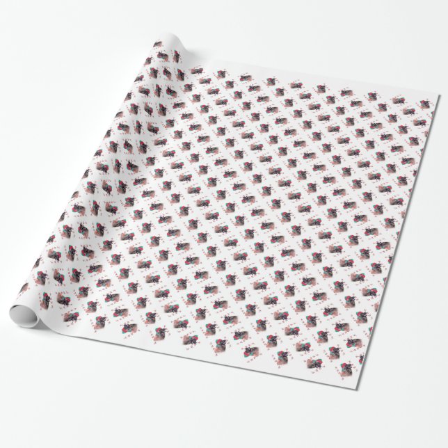 Leonberger Santa Paws Wrapping Paper (Unrolled)