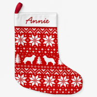 Leonberger Silhouettes Pattern Red and White Leo