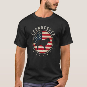 Leonberger Usa Flag 4th July Dog Mum Dad T-Shirt