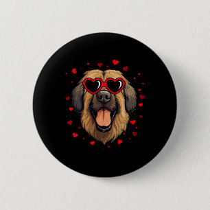 Leonberger Valentine Heart Cute Dog Lovers 6 Cm Round Badge