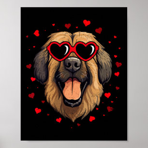 Leonberger Valentine Heart Cute Dog Lovers Poster
