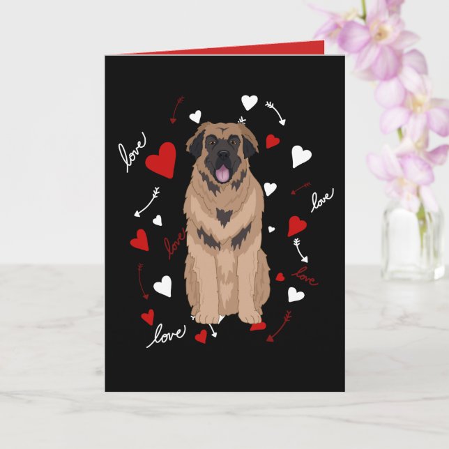 Leonberger Valentines Day Card (Orchid)