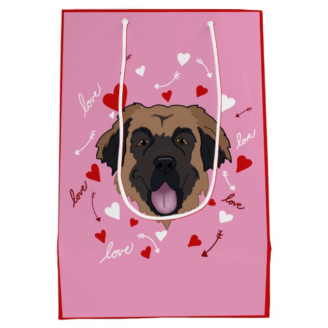 Leonberger Valentines Day  Medium Gift Bag (Back)