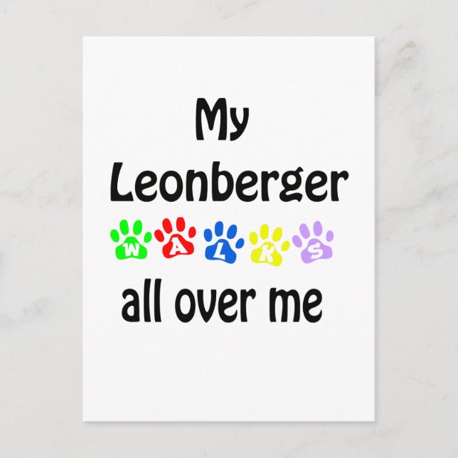 Leonberger Walks Design Postcard (Front)
