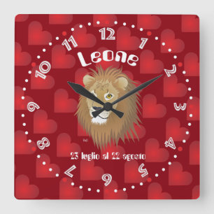 Leone 23 liglio-22 august Orologio Square Wall Clock