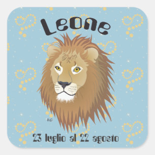 Leone 23 luglio al 22 agosto Etichetta Square Sticker