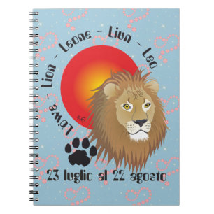 Leone 23 luglio al 22 agosto Taccuino Notebook