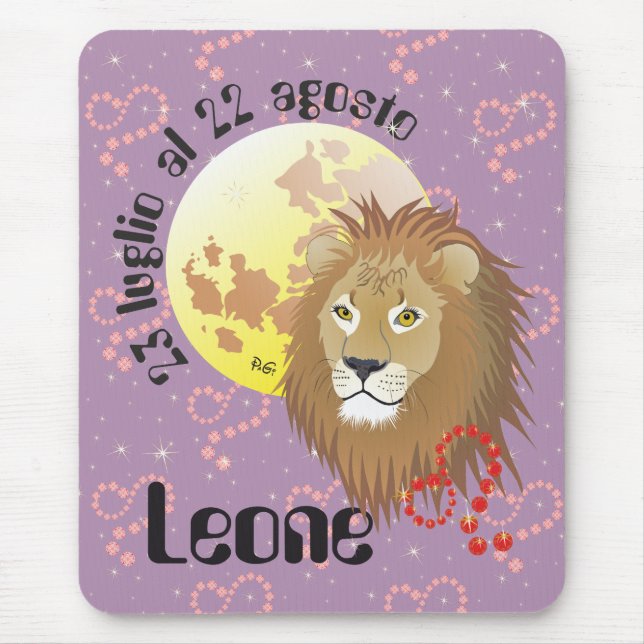 Leone 23 luglio al 22 agosto Tappetini per mouse Mat (Front)