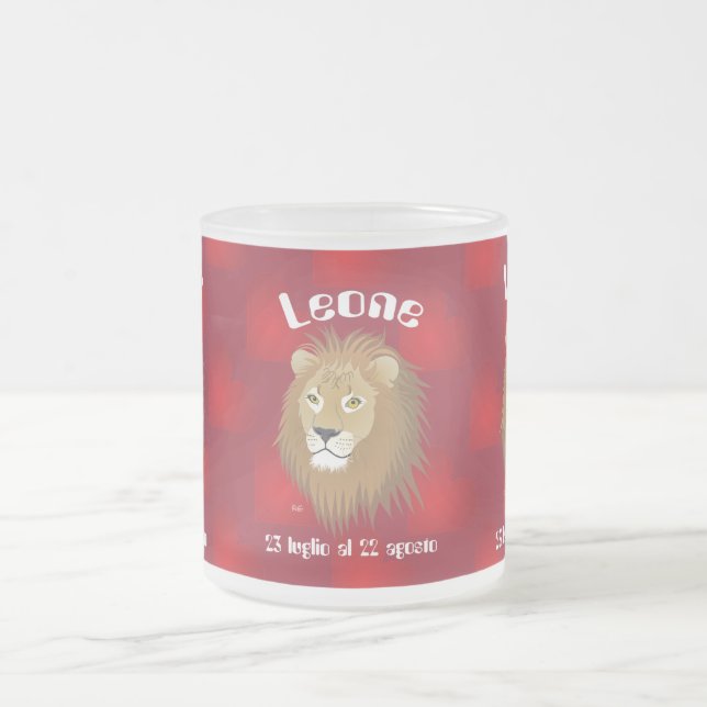 Leone 23 luglio al 22 agosto Tazze Frosted Glass Coffee Mug (Center)