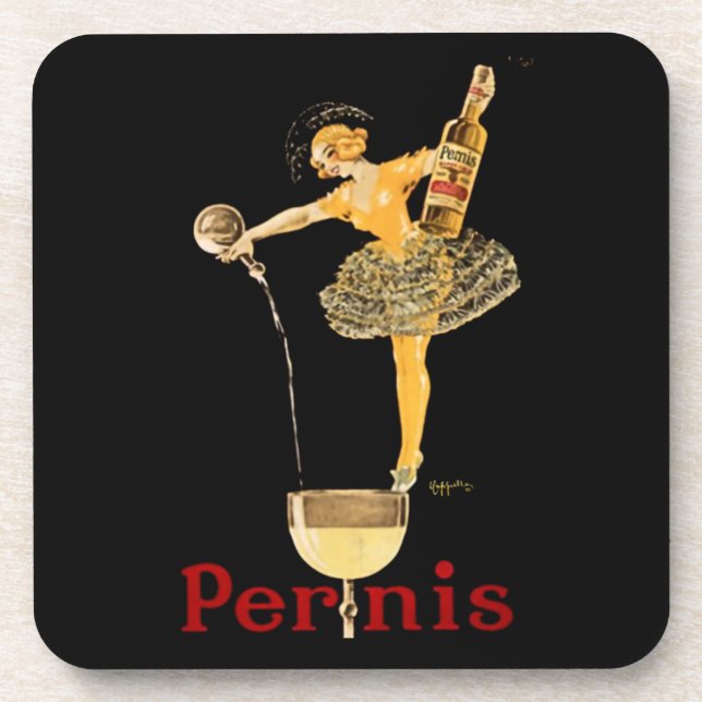 Leonetto Cappiello Pernis Wine Advertising Poster Coaster (Front)