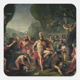Leonidas at Thermopylae, 480 BC, 1814 Square Sticker