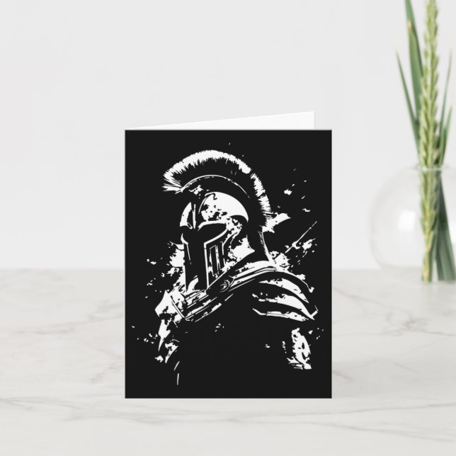 Leonidas Spartan Helmet Gym Sparta Workout Greek W Card (Front)