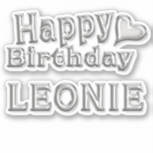 Leonie Happy Birthday silver Sticker