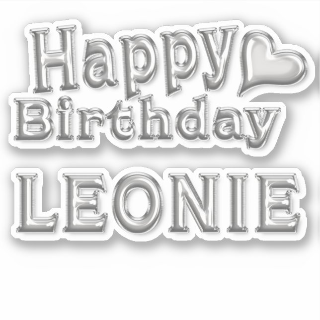 Leonie Happy Birthday silver Sticker (Front)