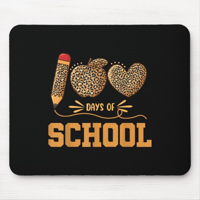 Leopard 100 Days Of School 100th Day Teachers Pupi Mouse Mat (Front)