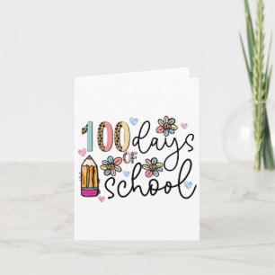 Leopard 100 Days Of School Cute Pencil Teachers Wo Card