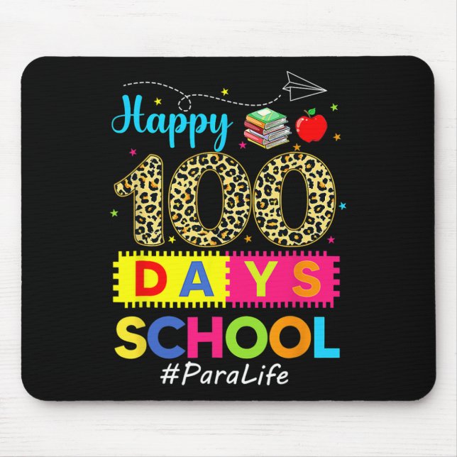 Leopard 100th Day Of School Para Life 100 Days Sma Mouse Mat (Front)