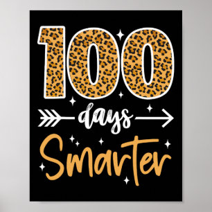 Leopard 100th Day Of School Teacher Kids 100 Days Poster
