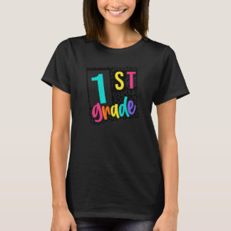 Leopard 1st Grade Teacher Student First Grade Back T-Shirt