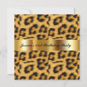 Leopard 21st  Birthday Party Invitation