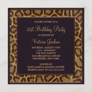 Leopard 21st Birthday Party Invitation