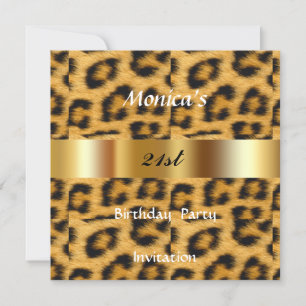 Leopard 21st  Birthday Party Invitation