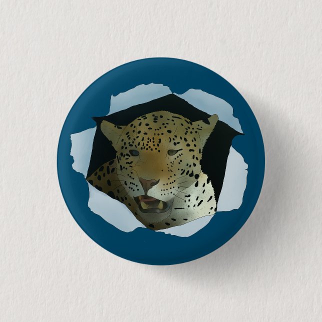 Leopard 3 Cm Round Badge (Front)