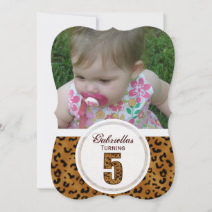 Leopard 5th Birthday: Picture:Party Invitation