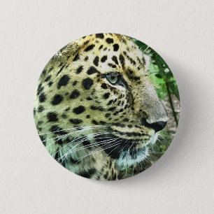 LEOPARD 6 CM ROUND BADGE