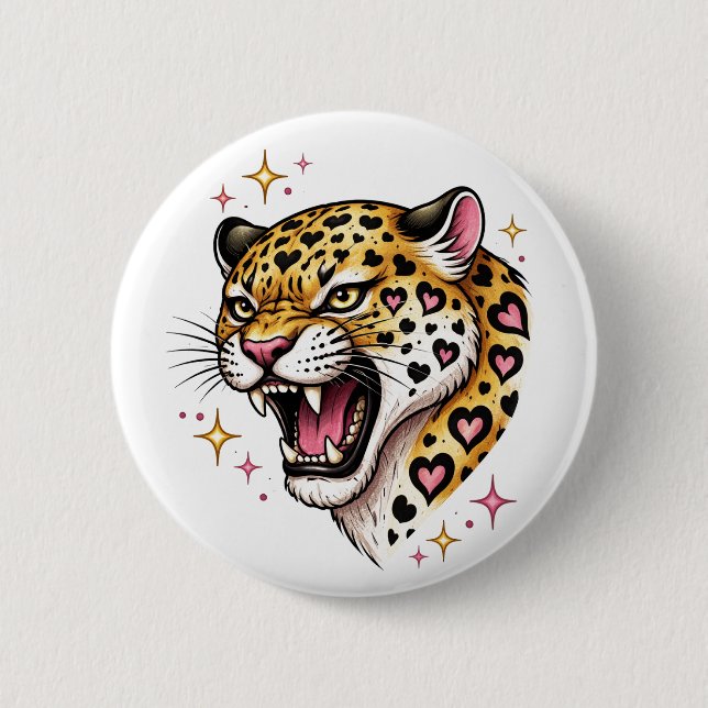 Leopard 6 Cm Round Badge (Front)