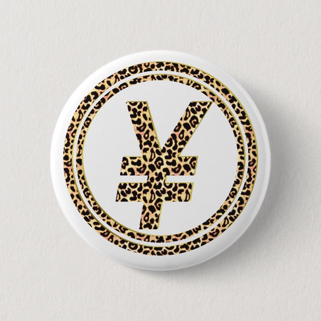 Leopard ¥ 6 cm round badge (Front)
