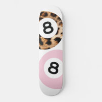 Leopard 8 Ball Chic Aesthetic Skateboard Wall Art