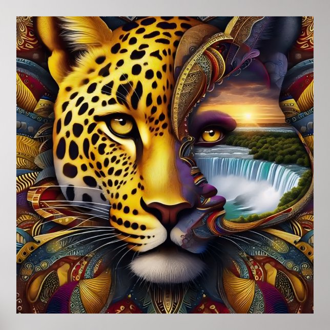 Leopard Abstract Art Poster (Front)