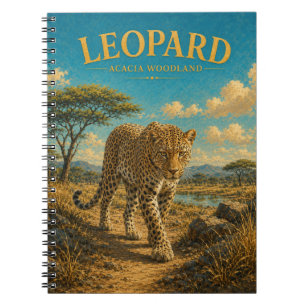 Leopard Acacia Woodland Watercolor GeoSaga Notebook