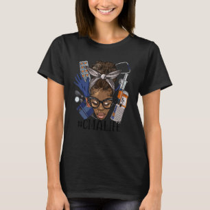 Leopard Afro Messy Bun CMA Life Certified Medical T-Shirt