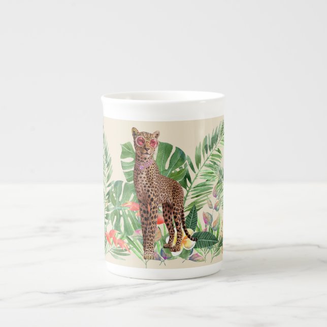 Leopard Among the Ferns Bone China Mug (Front)
