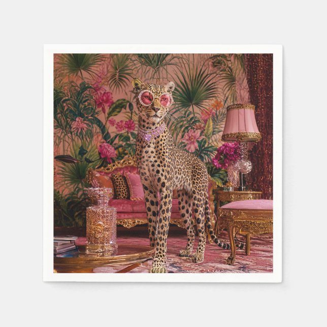 Leopard Among the Ferns Napkin (Front)