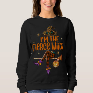 Leopard And Buffalo Plaid I'm The Fierce Witch Hal Sweatshirt