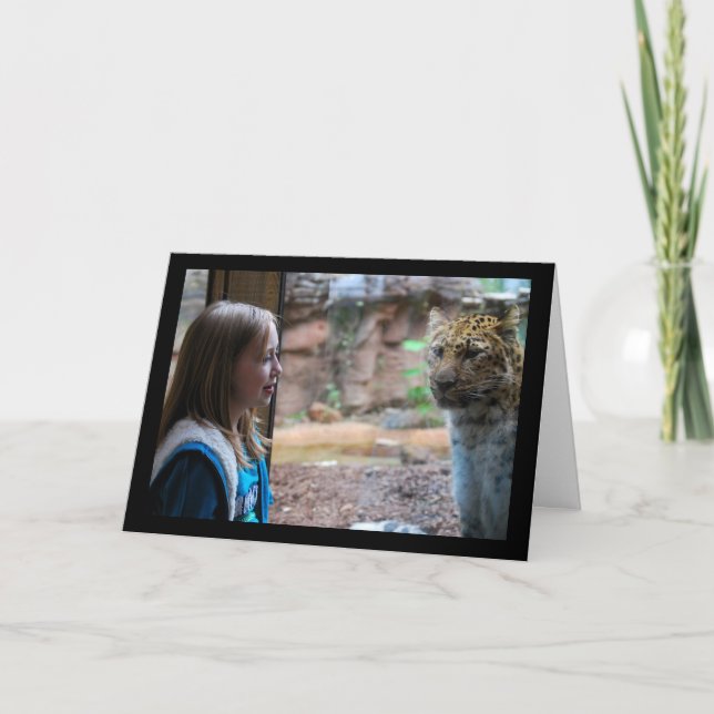 Leopard and Child Portrait Card (Front)