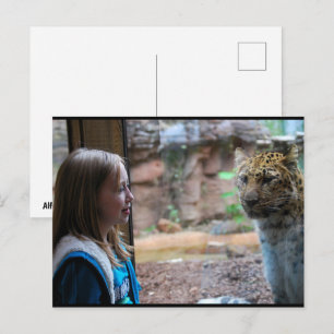 Leopard and Child Portrait Postcard