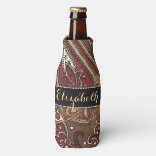 Leopard and Paisley Pattern Print to Personalise Bottle Cooler