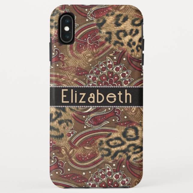 Leopard and Paisley Pattern Print to Personalise Case-Mate iPhone Case (Back)
