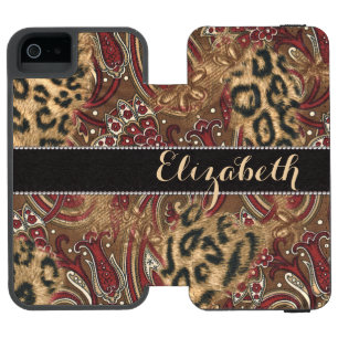 Leopard and Paisley Pattern Print to Personalise Incipio Watson™ iPhone 5 Wallet Case